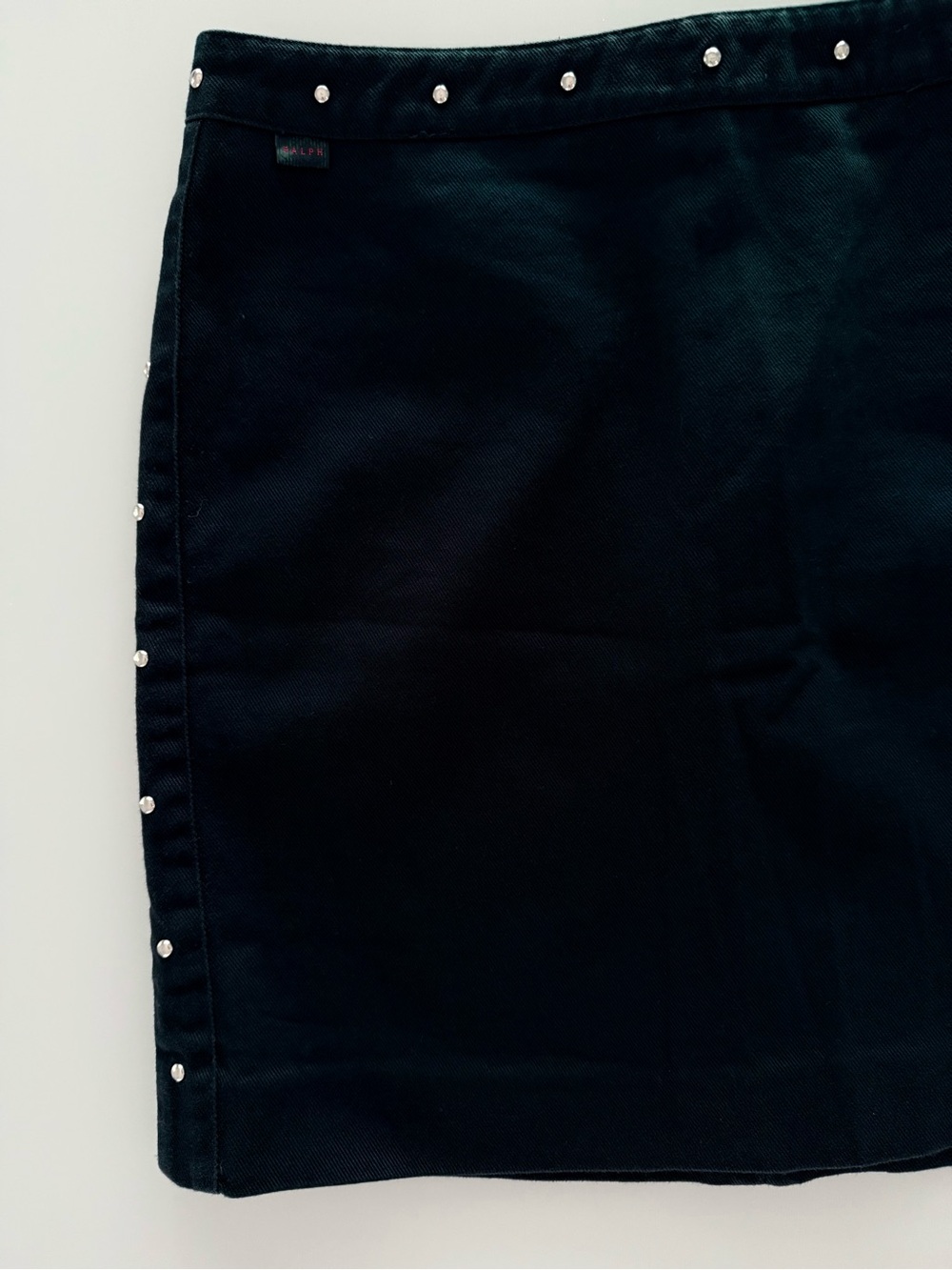 Ralph Lauren Women’s Black Studded Denim Mini Skirt - Size 2 - EUC - 100% Cotton - Picture 6 of 13